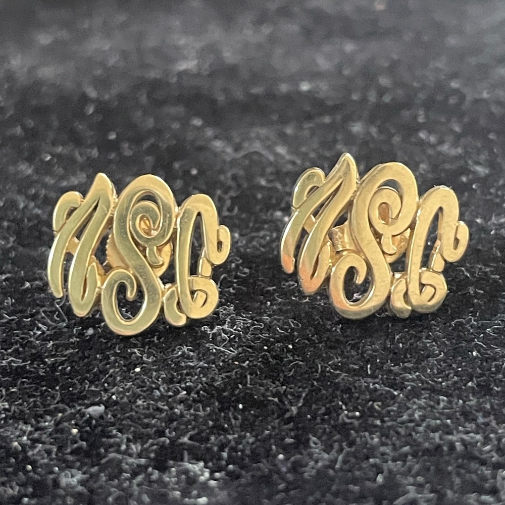 Vintage 14k Monogrammed Earrings